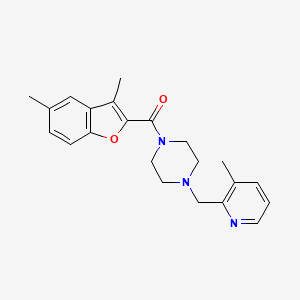 molecular formula C22H25N3O2 B5082878 1-[(3,5-dimethyl-1-benzofuran-2-yl)carbonyl]-4-[(3-methyl-2-pyridinyl)methyl]piperazine 