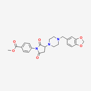 methyl 4-{3-[4-(1,3-benzodioxol-5-ylmethyl)-1-piperazinyl]-2,5-dioxo-1-pyrrolidinyl}benzoate