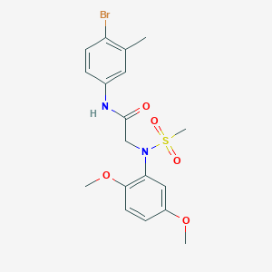 molecular formula C18H21BrN2O5S B5082954 N~1~-(4-bromo-3-methylphenyl)-N~2~-(2,5-dimethoxyphenyl)-N~2~-(methylsulfonyl)glycinamide 