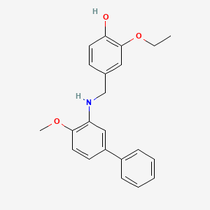 molecular formula C22H23NO3 B5082979 2-ethoxy-4-{[(4-methoxy-3-biphenylyl)amino]methyl}phenol 