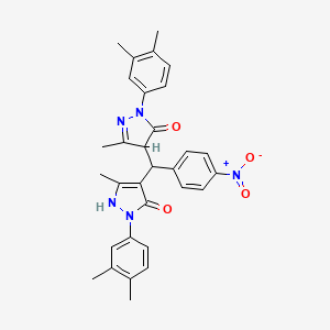 molecular formula C31H31N5O4 B5083038 2-(3,4-dimethylphenyl)-4-[[1-(3,4-dimethylphenyl)-5-hydroxy-3-methyl-1H-pyrazol-4-yl](4-nitrophenyl)methyl]-5-methyl-2,4-dihydro-3H-pyrazol-3-one 