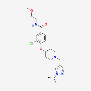 3-chloro-4-({1-[(1-isopropyl-1H-pyrazol-4-yl)methyl]-4-piperidinyl}oxy)-N-(2-methoxyethyl)benzamide