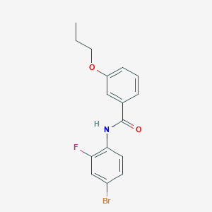 molecular formula C16H15BrFNO2 B5083052 N-(4-bromo-2-fluorophenyl)-3-propoxybenzamide 