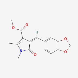 molecular formula C16H15NO5 B5083066 methyl 4-(1,3-benzodioxol-5-ylmethylene)-1,2-dimethyl-5-oxo-4,5-dihydro-1H-pyrrole-3-carboxylate 