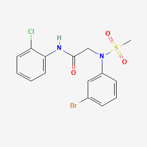 molecular formula C15H14BrClN2O3S B5083133 N~2~-(3-bromophenyl)-N~1~-(2-chlorophenyl)-N~2~-(methylsulfonyl)glycinamide 