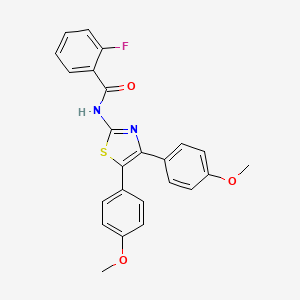 molecular formula C24H19FN2O3S B5083150 N-[4,5-bis(4-methoxyphenyl)-1,3-thiazol-2-yl]-2-fluorobenzamide 