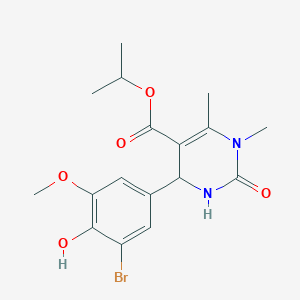 molecular formula C17H21BrN2O5 B5083160 isopropyl 4-(3-bromo-4-hydroxy-5-methoxyphenyl)-1,6-dimethyl-2-oxo-1,2,3,4-tetrahydro-5-pyrimidinecarboxylate 