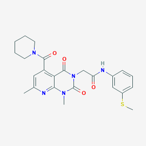 molecular formula C24H27N5O4S B5083167 2-[1,7-dimethyl-2,4-dioxo-5-(1-piperidinylcarbonyl)-1,4-dihydropyrido[2,3-d]pyrimidin-3(2H)-yl]-N-[3-(methylthio)phenyl]acetamide 