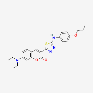 molecular formula C24H26N4O3S B5083179 7-(diethylamino)-3-{5-[(4-propoxyphenyl)amino]-1,3,4-thiadiazol-2-yl}-2H-chromen-2-one 