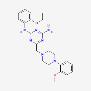 molecular formula C23H29N7O2 B5083182 N-(2-ethoxyphenyl)-6-{[4-(2-methoxyphenyl)-1-piperazinyl]methyl}-1,3,5-triazine-2,4-diamine 