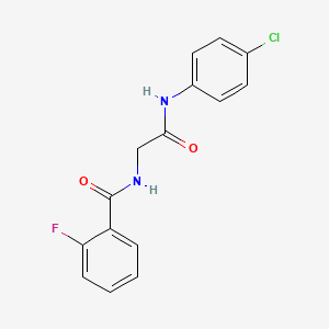 molecular formula C15H12ClFN2O2 B5083183 N-{2-[(4-chlorophenyl)amino]-2-oxoethyl}-2-fluorobenzamide 