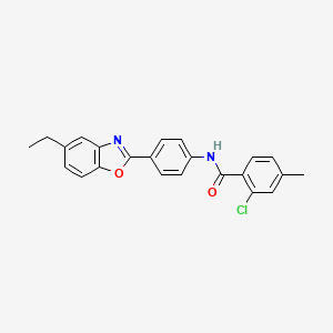molecular formula C23H19ClN2O2 B5083191 2-chloro-N-[4-(5-ethyl-1,3-benzoxazol-2-yl)phenyl]-4-methylbenzamide 