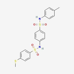 molecular formula C20H20N2O4S3 B5083211 N-(4-{[(4-methylphenyl)amino]sulfonyl}phenyl)-4-(methylthio)benzenesulfonamide 