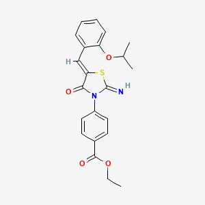 molecular formula C22H22N2O4S B5083219 ethyl 4-[2-imino-5-(2-isopropoxybenzylidene)-4-oxo-1,3-thiazolidin-3-yl]benzoate 