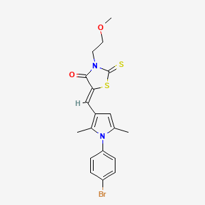 molecular formula C19H19BrN2O2S2 B5083222 5-{[1-(4-bromophenyl)-2,5-dimethyl-1H-pyrrol-3-yl]methylene}-3-(2-methoxyethyl)-2-thioxo-1,3-thiazolidin-4-one 