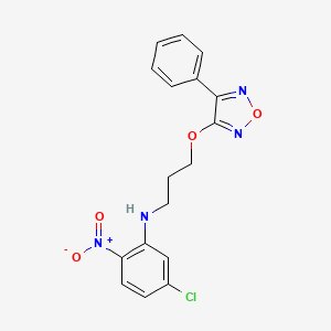 molecular formula C17H15ClN4O4 B5083230 (5-chloro-2-nitrophenyl){3-[(4-phenyl-1,2,5-oxadiazol-3-yl)oxy]propyl}amine 