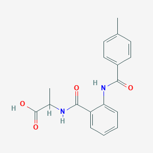 molecular formula C18H18N2O4 B5083233 N-{2-[(4-methylbenzoyl)amino]benzoyl}alanine CAS No. 6056-06-0