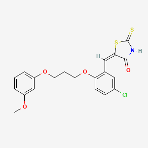 molecular formula C20H18ClNO4S2 B5083243 5-{5-chloro-2-[3-(3-methoxyphenoxy)propoxy]benzylidene}-2-thioxo-1,3-thiazolidin-4-one 