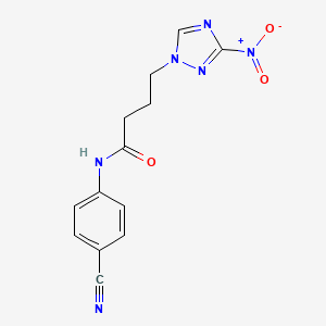 molecular formula C13H12N6O3 B5083258 N-(4-cyanophenyl)-4-(3-nitro-1H-1,2,4-triazol-1-yl)butanamide 