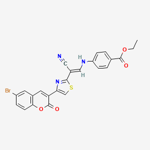 molecular formula C24H16BrN3O4S B5083272 ethyl 4-({2-[4-(6-bromo-2-oxo-2H-chromen-3-yl)-1,3-thiazol-2-yl]-2-cyanovinyl}amino)benzoate 