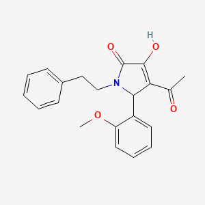 molecular formula C21H21NO4 B5083285 4-acetyl-3-hydroxy-5-(2-methoxyphenyl)-1-(2-phenylethyl)-1,5-dihydro-2H-pyrrol-2-one 