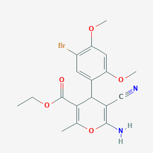 ethyl 6-amino-4-(5-bromo-2,4-dimethoxyphenyl)-5-cyano-2-methyl-4H-pyran-3-carboxylate