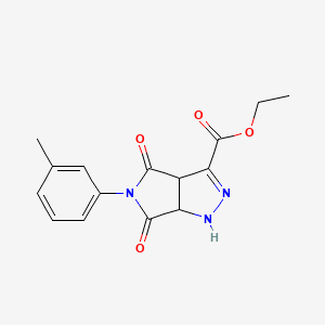 ethyl 5-(3-methylphenyl)-4,6-dioxo-1,3a,4,5,6,6a-hexahydropyrrolo[3,4-c]pyrazole-3-carboxylate