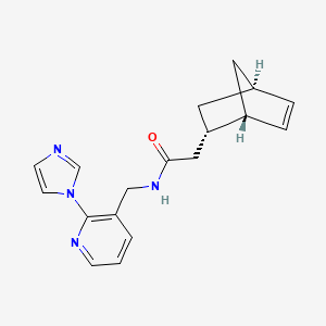 molecular formula C18H20N4O B5083315 2-[(1S*,2S*,4S*)-bicyclo[2.2.1]hept-5-en-2-yl]-N-{[2-(1H-imidazol-1-yl)-3-pyridinyl]methyl}acetamide 