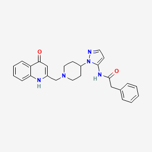 molecular formula C26H27N5O2 B5083327 N-(1-{1-[(4-hydroxy-2-quinolinyl)methyl]-4-piperidinyl}-1H-pyrazol-5-yl)-2-phenylacetamide 