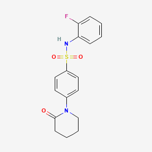 molecular formula C17H17FN2O3S B5083331 N-(2-fluorophenyl)-4-(2-oxo-1-piperidinyl)benzenesulfonamide 
