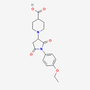 molecular formula C18H22N2O5 B5083350 1-[1-(4-ethoxyphenyl)-2,5-dioxo-3-pyrrolidinyl]-4-piperidinecarboxylic acid 