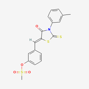 molecular formula C18H15NO4S3 B5083358 3-{[3-(3-methylphenyl)-4-oxo-2-thioxo-1,3-thiazolidin-5-ylidene]methyl}phenyl methanesulfonate 