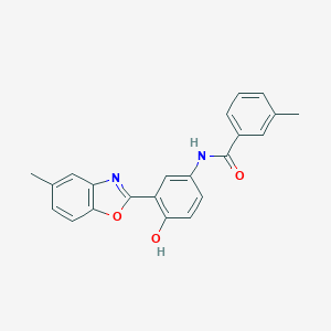 molecular formula C22H18N2O3 B508336 N-[4-hydroxy-3-(5-methyl-1,3-benzoxazol-2-yl)phenyl]-3-methylbenzamide 