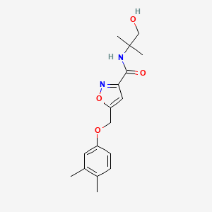 molecular formula C17H22N2O4 B5083362 5-[(3,4-dimethylphenoxy)methyl]-N-(2-hydroxy-1,1-dimethylethyl)-3-isoxazolecarboxamide 
