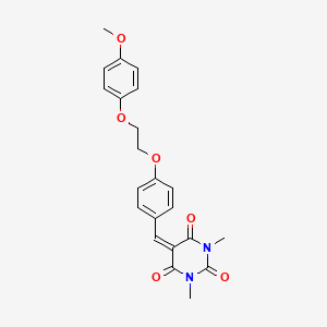 molecular formula C22H22N2O6 B5083369 5-{4-[2-(4-methoxyphenoxy)ethoxy]benzylidene}-1,3-dimethyl-2,4,6(1H,3H,5H)-pyrimidinetrione 