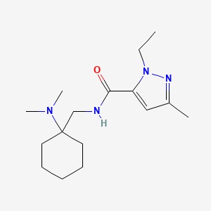 molecular formula C16H28N4O B5083375 N-{[1-(dimethylamino)cyclohexyl]methyl}-1-ethyl-3-methyl-1H-pyrazole-5-carboxamide trifluoroacetate 