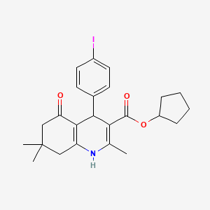 molecular formula C24H28INO3 B5083385 cyclopentyl 4-(4-iodophenyl)-2,7,7-trimethyl-5-oxo-1,4,5,6,7,8-hexahydro-3-quinolinecarboxylate CAS No. 5477-18-9