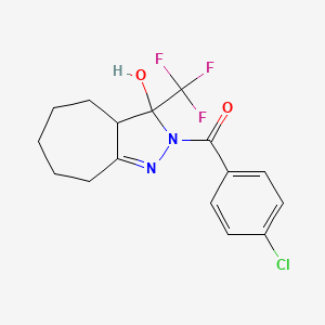 molecular formula C16H16ClF3N2O2 B5083393 2-(4-chlorobenzoyl)-3-(trifluoromethyl)-2,3,3a,4,5,6,7,8-octahydrocyclohepta[c]pyrazol-3-ol 