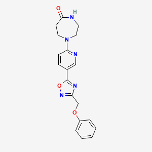 molecular formula C19H19N5O3 B5083404 1-{5-[3-(phenoxymethyl)-1,2,4-oxadiazol-5-yl]-2-pyridinyl}-1,4-diazepan-5-one 