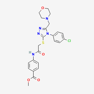 molecular formula C23H24ClN5O4S B5083425 methyl 4-[({[4-(4-chlorophenyl)-5-(4-morpholinylmethyl)-4H-1,2,4-triazol-3-yl]thio}acetyl)amino]benzoate 
