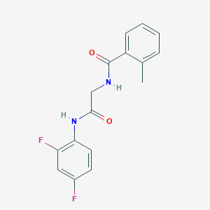 molecular formula C16H14F2N2O2 B5083430 N-{2-[(2,4-difluorophenyl)amino]-2-oxoethyl}-2-methylbenzamide 