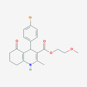molecular formula C20H22BrNO4 B5083431 2-methoxyethyl 4-(4-bromophenyl)-2-methyl-5-oxo-1,4,5,6,7,8-hexahydro-3-quinolinecarboxylate 