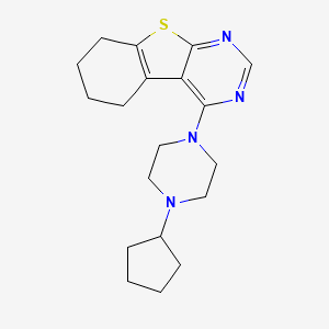 4-(4-cyclopentyl-1-piperazinyl)-5,6,7,8-tetrahydro[1]benzothieno[2,3-d]pyrimidine