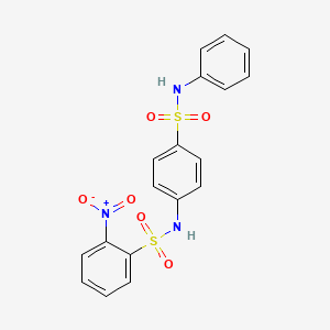 molecular formula C18H15N3O6S2 B5083443 N-[4-(anilinosulfonyl)phenyl]-2-nitrobenzenesulfonamide 