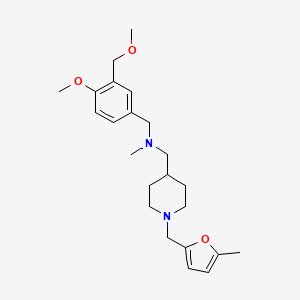 molecular formula C23H34N2O3 B5083445 1-[4-methoxy-3-(methoxymethyl)phenyl]-N-methyl-N-({1-[(5-methyl-2-furyl)methyl]-4-piperidinyl}methyl)methanamine 