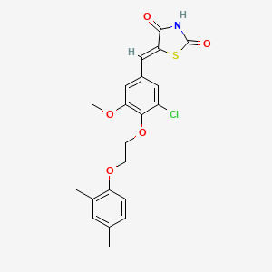 molecular formula C21H20ClNO5S B5083452 5-{3-chloro-4-[2-(2,4-dimethylphenoxy)ethoxy]-5-methoxybenzylidene}-1,3-thiazolidine-2,4-dione 