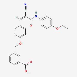 3-[(4-{2-cyano-3-[(4-ethoxyphenyl)amino]-3-oxo-1-propen-1-yl}phenoxy)methyl]benzoic acid