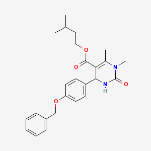 molecular formula C25H30N2O4 B5083486 3-methylbutyl 4-[4-(benzyloxy)phenyl]-1,6-dimethyl-2-oxo-1,2,3,4-tetrahydro-5-pyrimidinecarboxylate 