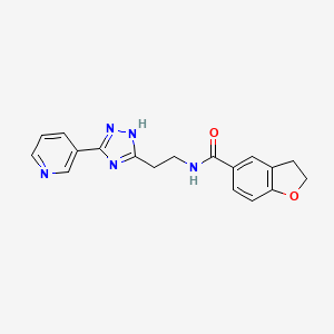 molecular formula C18H17N5O2 B5083495 N-{2-[3-(3-pyridinyl)-1H-1,2,4-triazol-5-yl]ethyl}-2,3-dihydro-1-benzofuran-5-carboxamide 