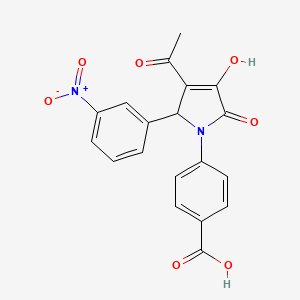molecular formula C19H14N2O7 B5083498 4-[3-acetyl-4-hydroxy-2-(3-nitrophenyl)-5-oxo-2,5-dihydro-1H-pyrrol-1-yl]benzoic acid 